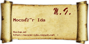 Mocsár Ida névjegykártya