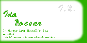 ida mocsar business card